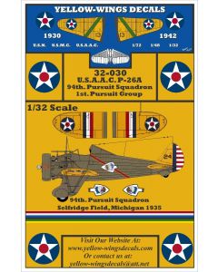 32-030 USAAC P-26A 94th Pursuit Squadron, 1st Pursuit Group